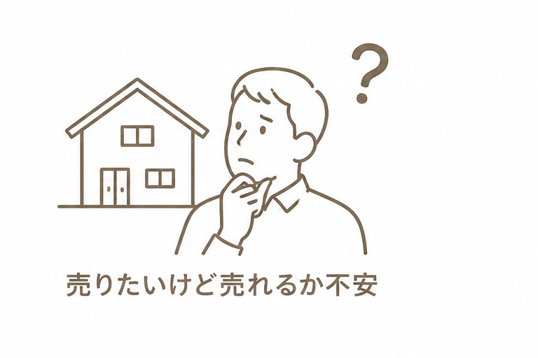 別荘売却に悩むイラスト